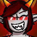 Pixel icon example. Humanoid character.