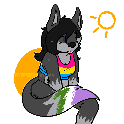 Fullbody flat color piece with simple background example. Anthropomorphic animal character (wolf). ~$70.