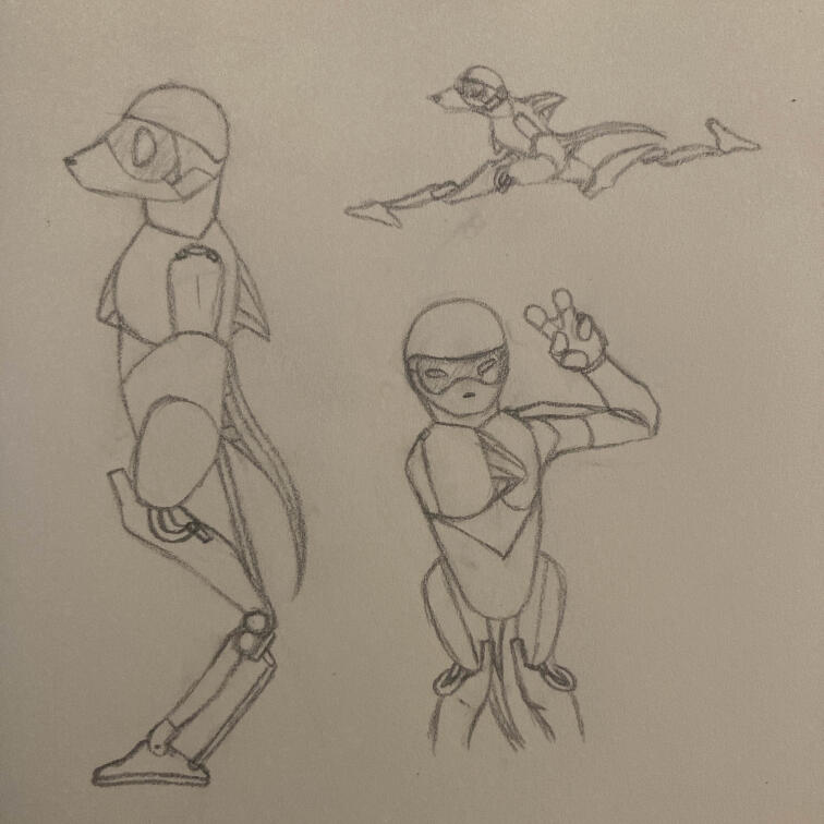 Traditional fullbody and halfbody sketch examples. Misc. robot design x3. ~$70