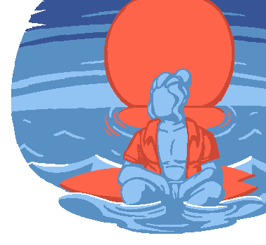 Experimental piece example. Simple palette, human character. I like water.